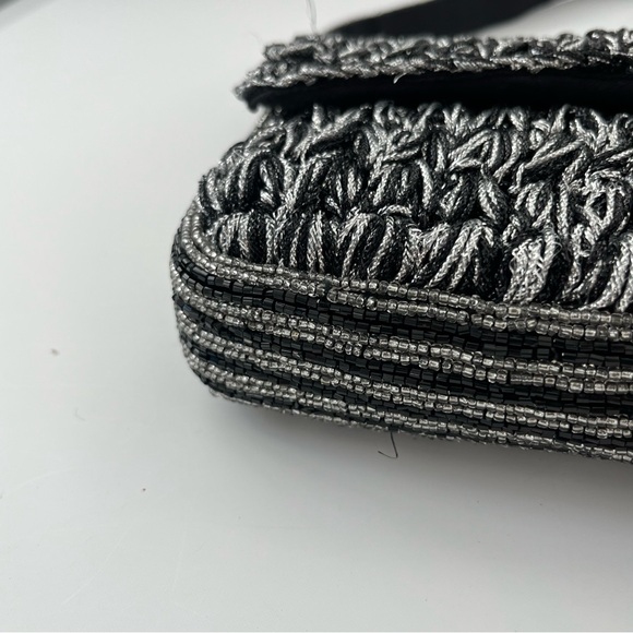 Anthropologie Fiona Bag Silver Black - Picture 8 of 10